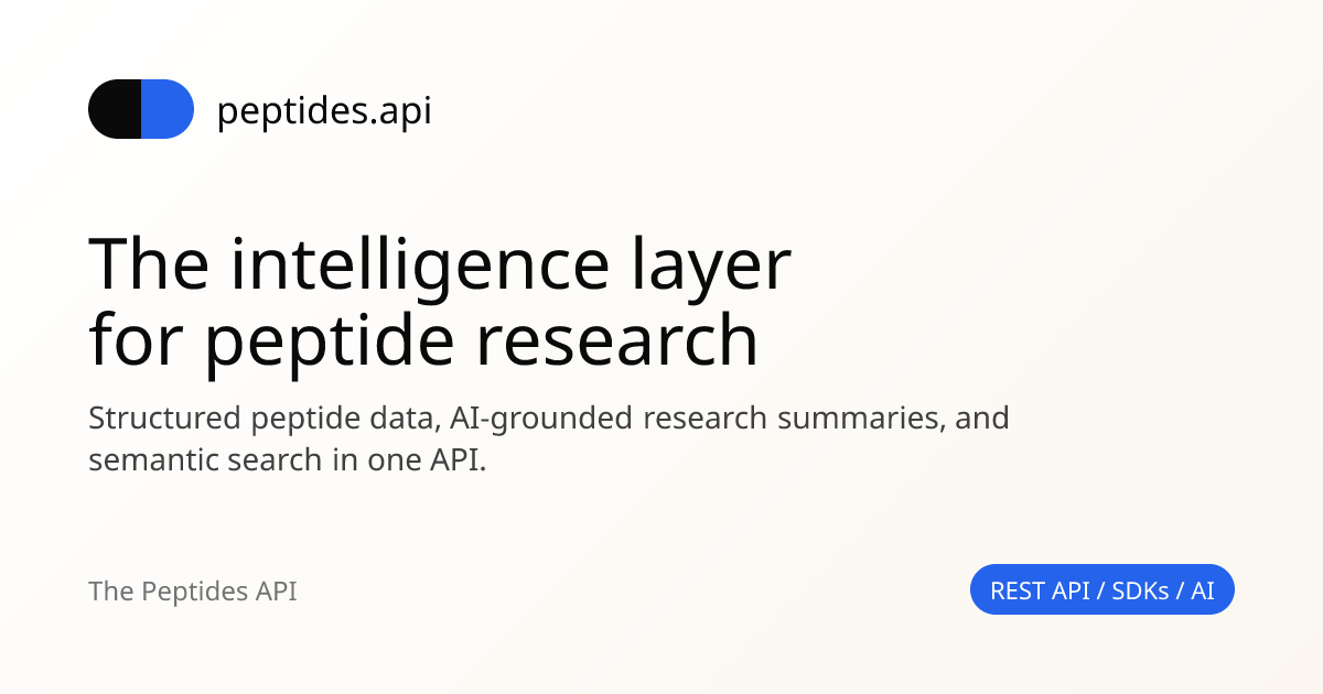 Peptides API screenshot